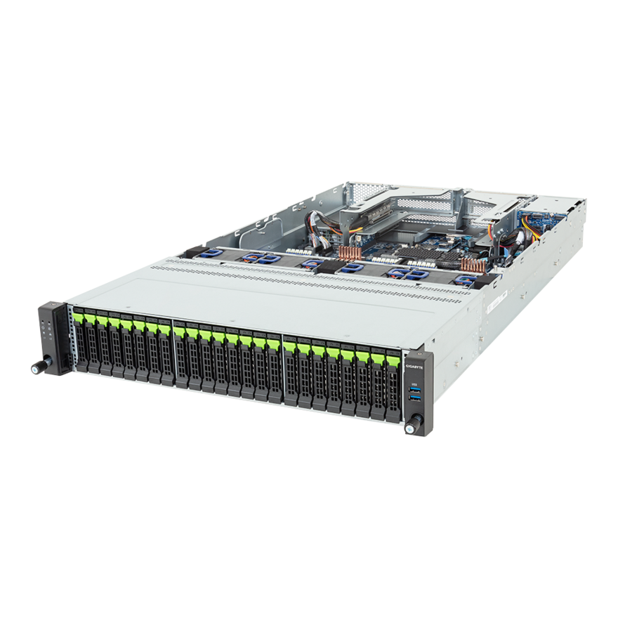 Gigabyte Rack Server - Intel Xeon 6 Processors - 2U DP 24+2-Bay Gen5 NVMe/SATA/SAS-4 - R284-A92-AAL1