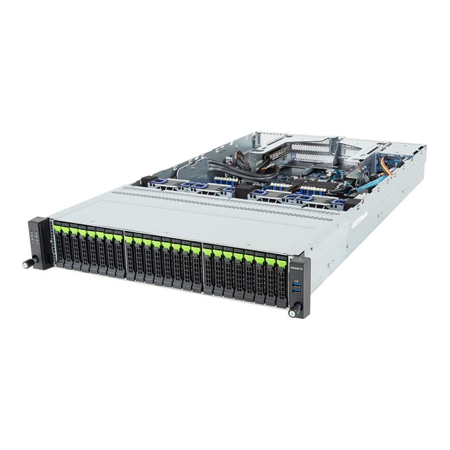Gigabyte Rack Server - Intel Xeon 6 Processors - 2U DP 24+2-Bay Gen5 NVMe/SATA/SAS-4 - R284-S92-AAJ1