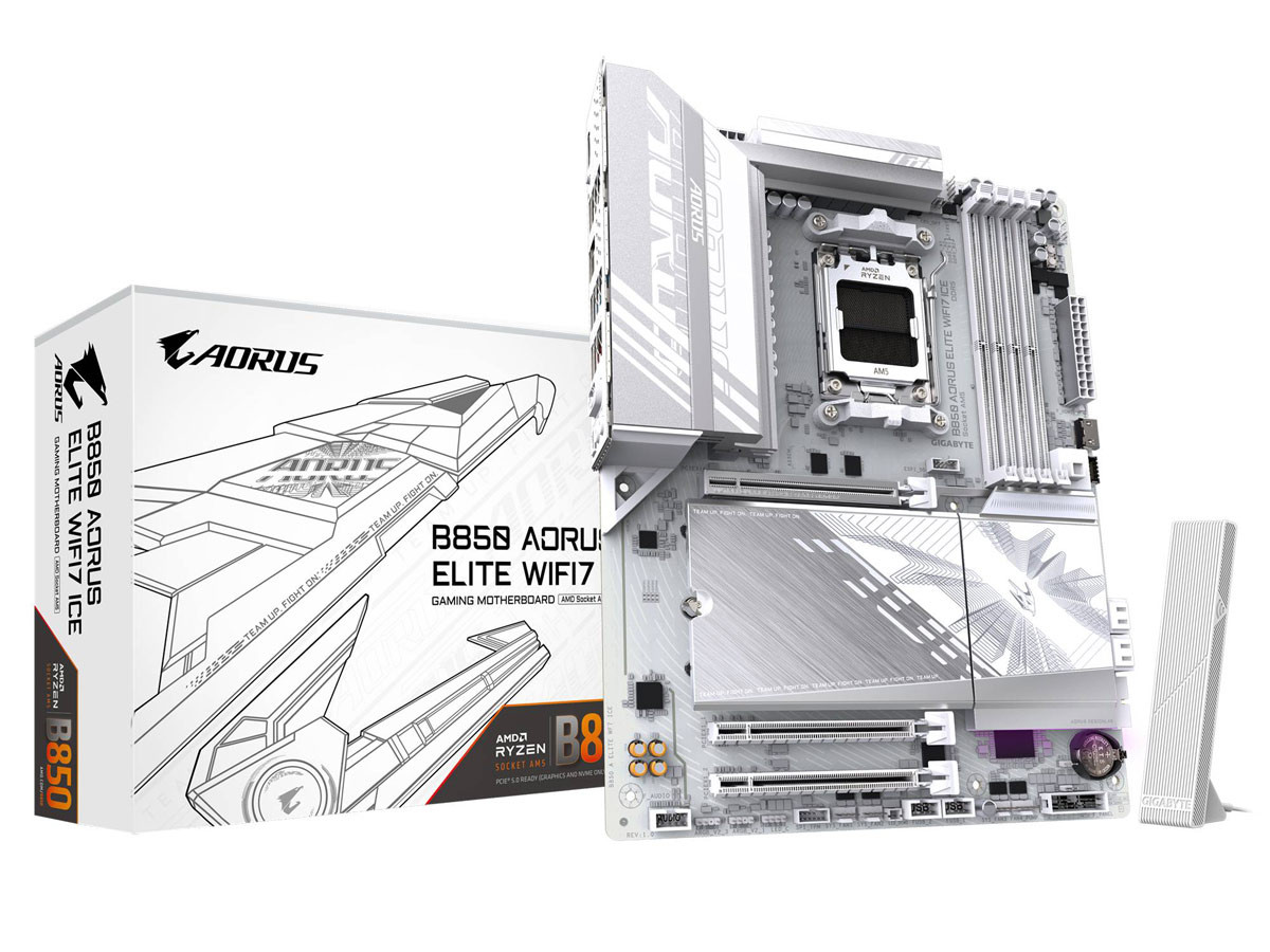 Gigabyte B850 Aorus Elite Wifi7 Ice - Audio Output - Atx - Amd Ryzen 9/8/7000 Series Processors - Amd Am5 B850 - Socket Am5 - Ddr5 - 256gb Ram Supported - Usb,rj-45 - Realtek 2.5gbe Lan Chip (2.5 Gbps/1 Gbps/100 Mbps) - B850 AORUS ELITE WIFI7 ICE