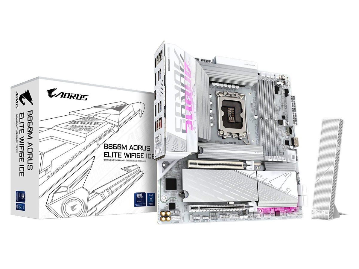 Gigabyte B860m Aorus Elite Wifi6e Ice - Audio Output - Micro Atx - Intel Core Ultra Processors - Intel B860 - Lga1851 - Ddr5 - 256gb Ram Supported - Rj-45,usb - Realtek 2.5gbe Lan Chip (2.5 Gbps/1 Gbps/100 Mbps) - B860M AORUS ELITE WIFI6E ICE