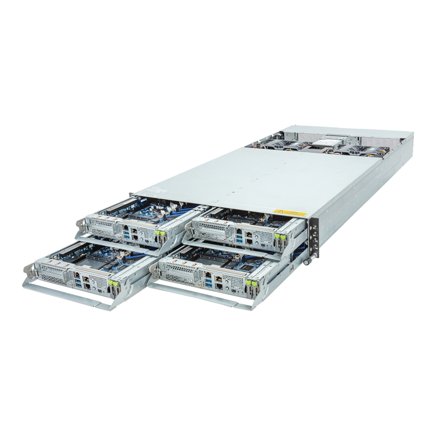 Gigabyte High-Density Server - AMD EPYC 9005/9004 - 2U 4-Node UP 8-Bay E1.S Gen4 NVMe - H253-Z10-AAP1