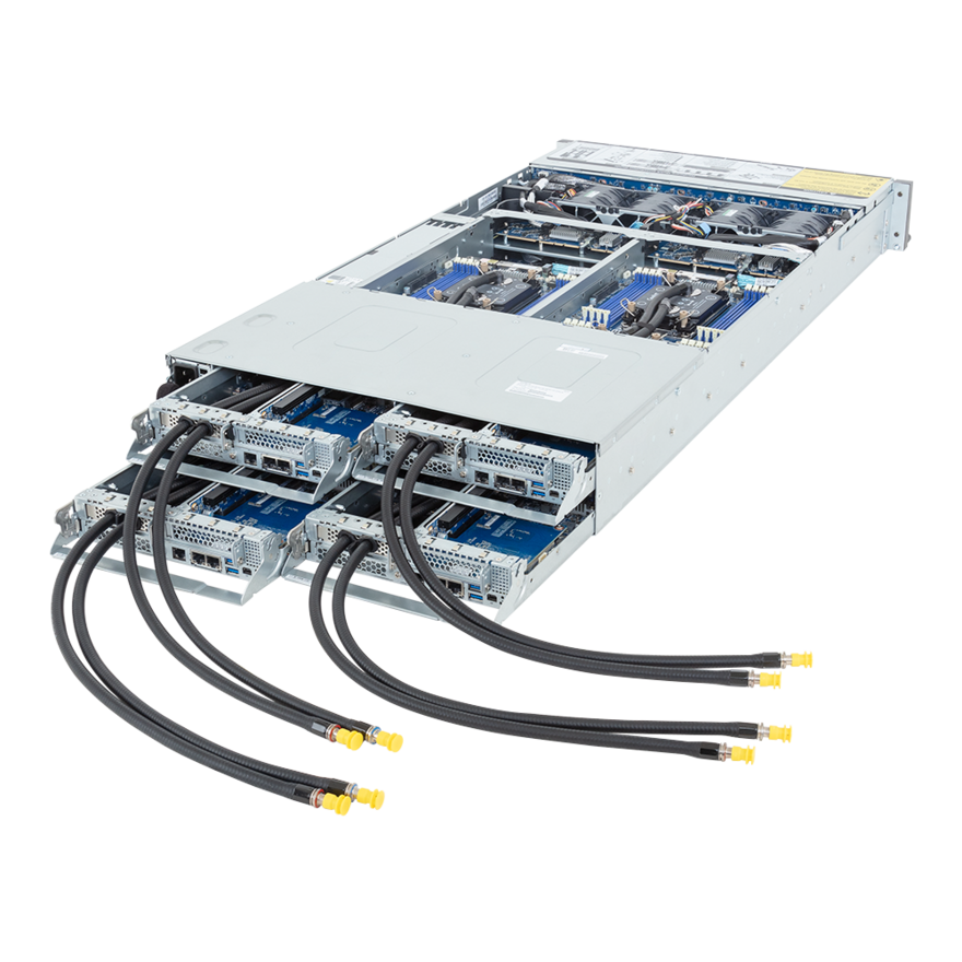 Gigabyte High Density Server - Intel Xeon 6 Processors - 2U 4-Node DP 8-Bay Gen5 NVMe/SATA/SAS-4 DLC - H274-S61-LAW1