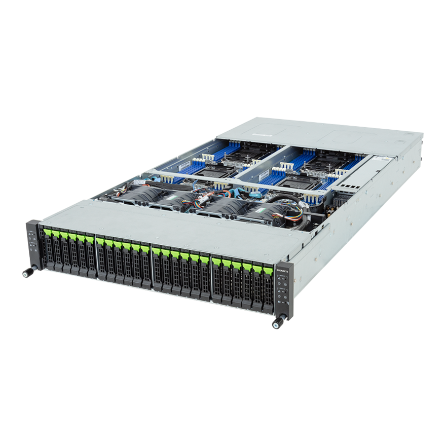 Gigabyte High Density Server - Intel Xeon 6 Processors - 2U 4-Node DP 24-Bay Gen5 NVMe/SATA/SAS-4 - H274-S60-AAW1