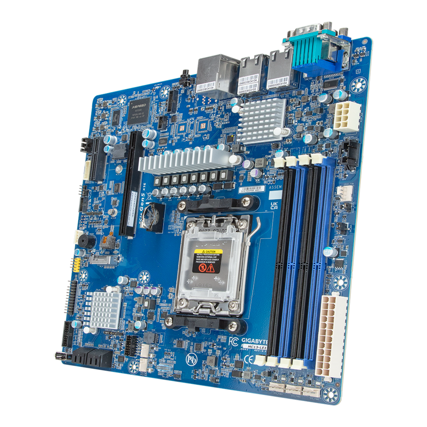 Gigabyte Motherboard - AMD EPYC 4004 / Ryzen 9000 / Ryzen 7000 - microATX UP 10Gb/s LAN - MC13-LE1