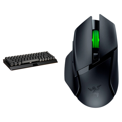 Razer Black Widow V3 Mini Hyper Speed Mechanical Gaming Keyboard and Basilisk V3 X Hyper Speed Wireless Mouse - RA01048701KB