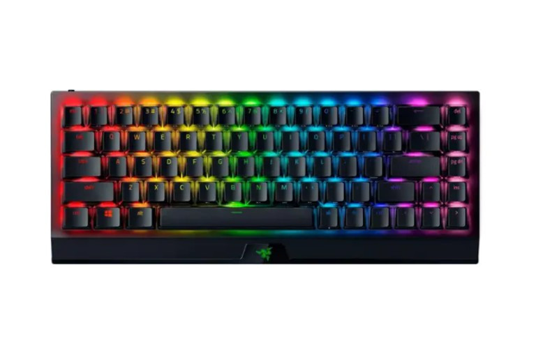 Razer BlackWidow V4 Mini 65% HyperSpeed Wireless Orange Switch Gaming Keyboard with Hot-Swappable Design - Black - RZ03-05150200-R3U1