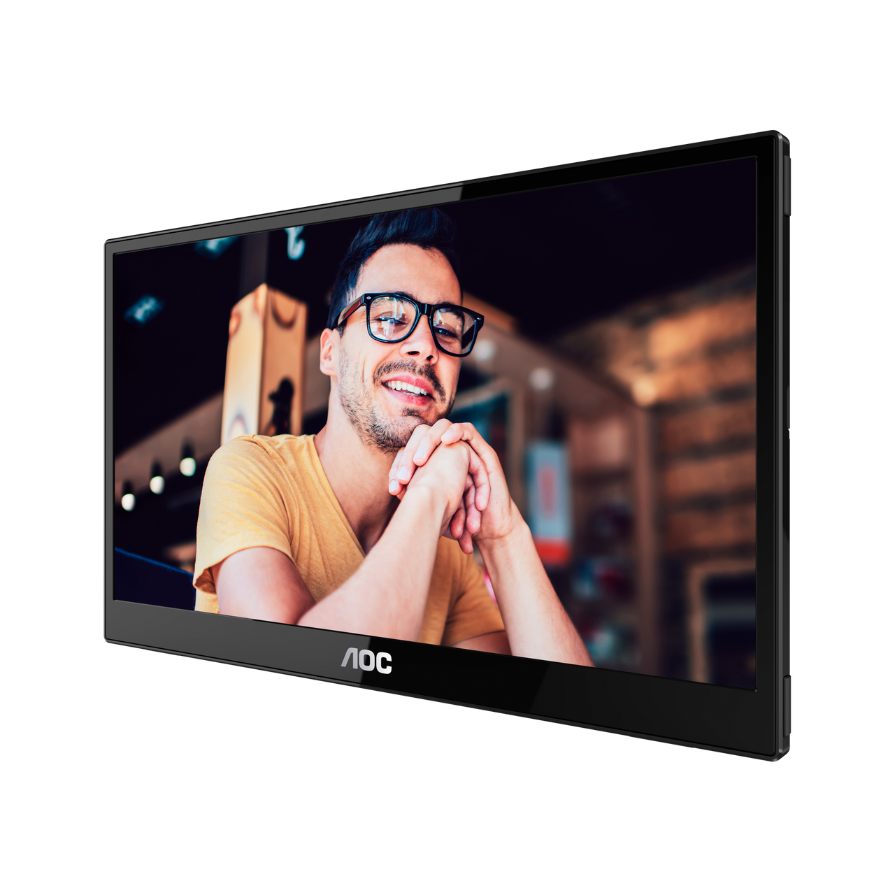 AOC 15.6" Portable Monitor, 1920x1080, 60 Hz, Resolution - FHD, 100 - 240V 50/60Hz - 16T3EA