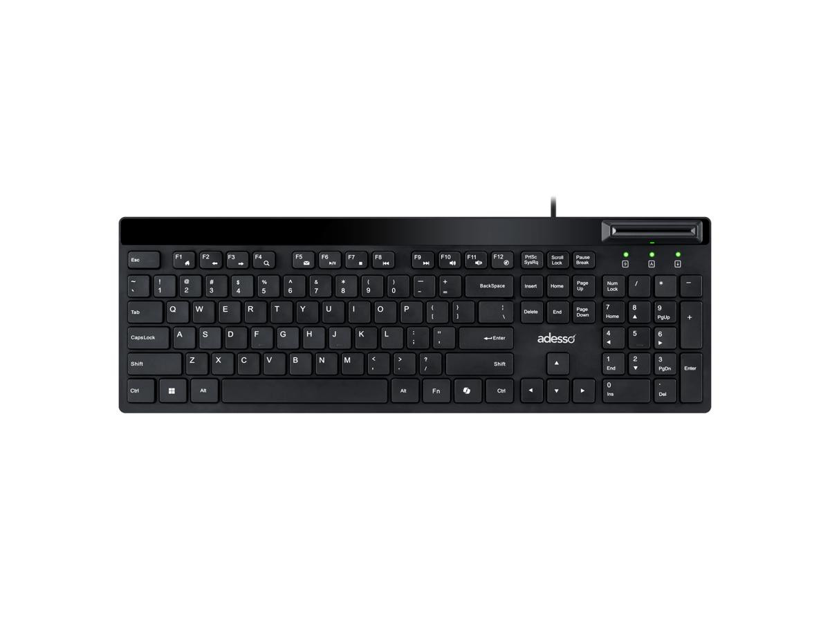 ADESSO Desktopp keyboard with integrated Smart Card Reader