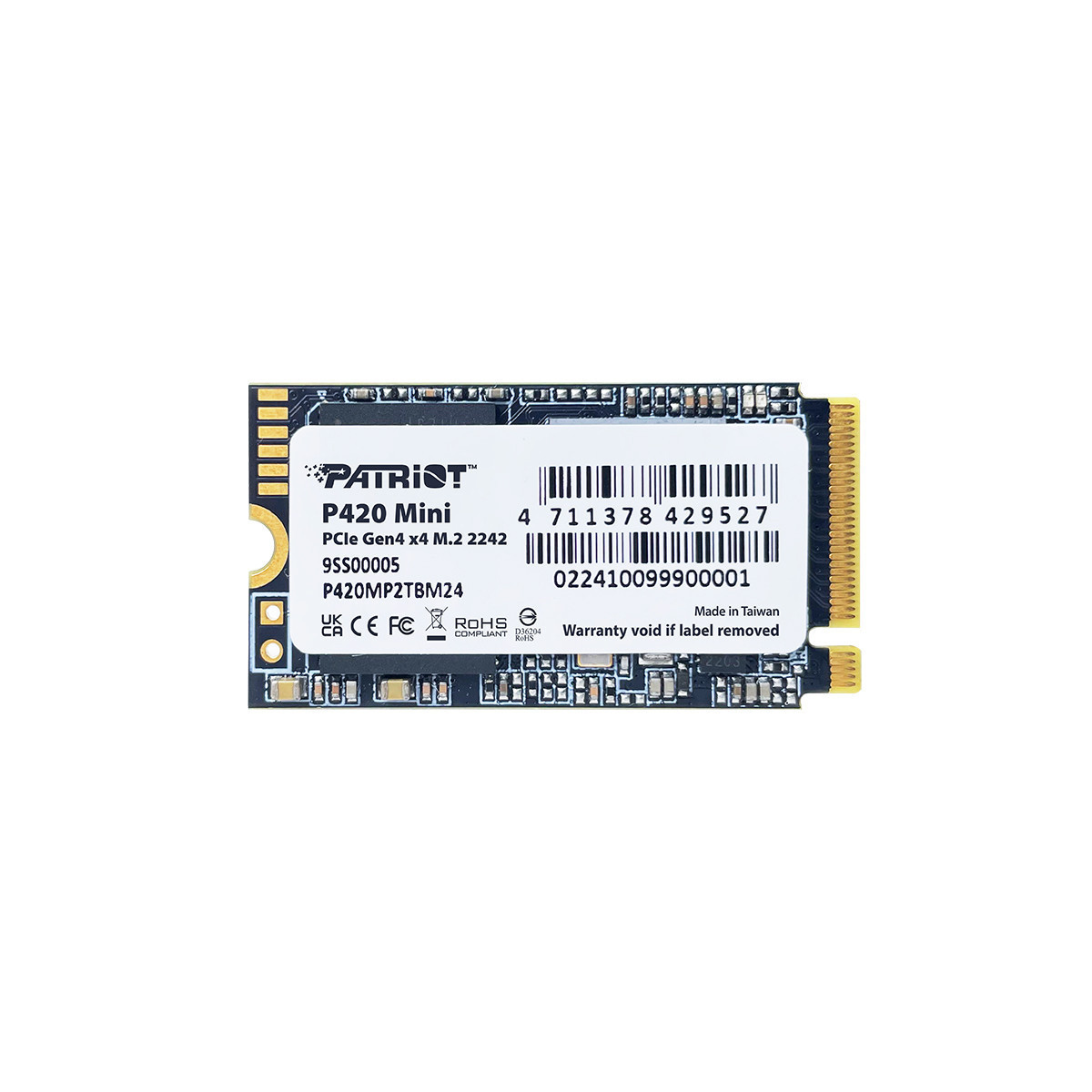 Patriot P420 Mini 480GB PCIe Gen4 x4 M.2 2242 SSD - P420MP480GM24