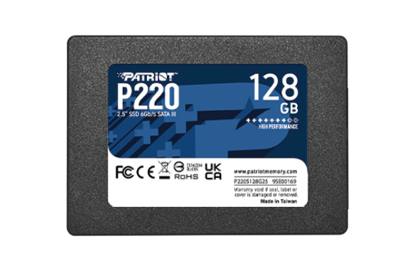 Patriot P220 SATA3 128GB Internal Solid State Drive 2.5” - P220S128G25
