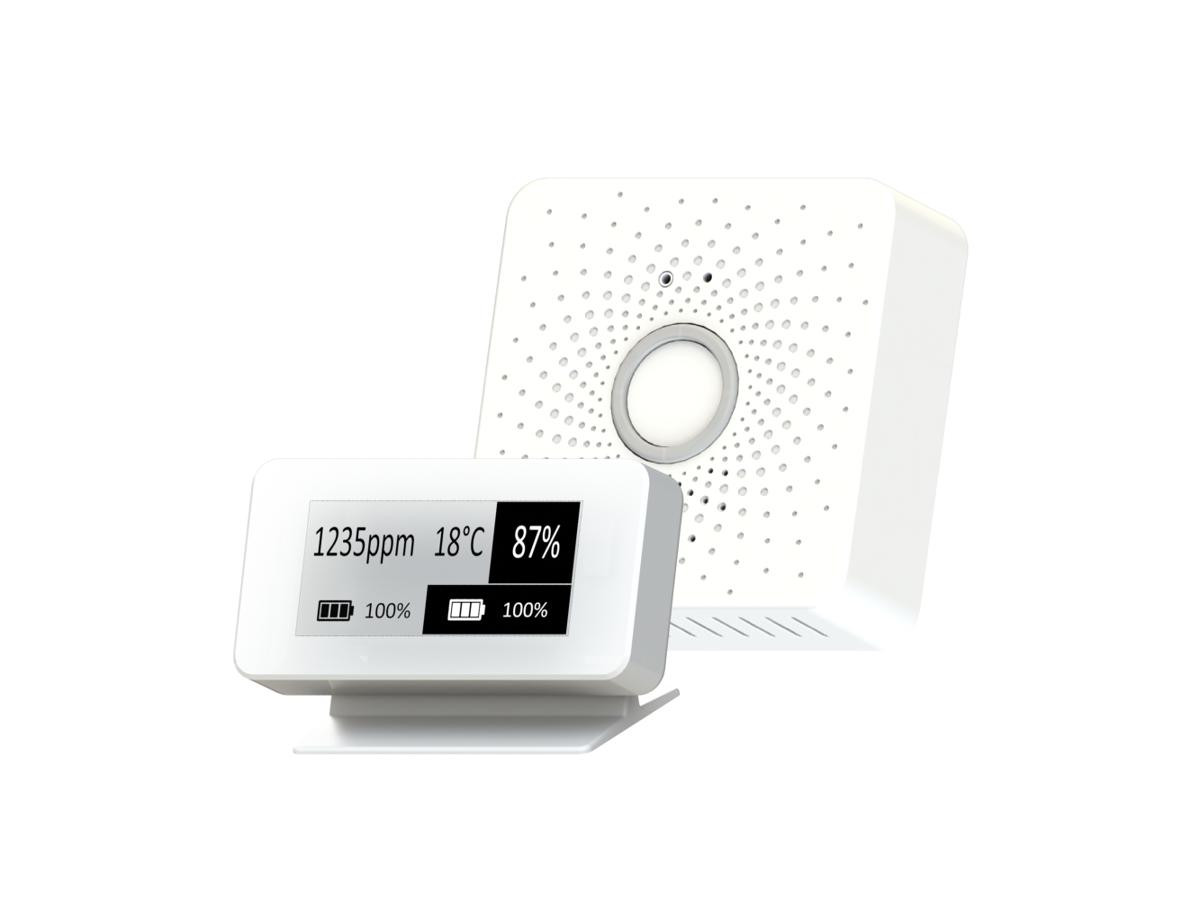 Sensorworks Tektelic Breeze SMTBCDUS915 CO2/Temp/Humidity Sensor with E-Ink Display. QR code with LoRa IDs provided - SMTBCDUS915