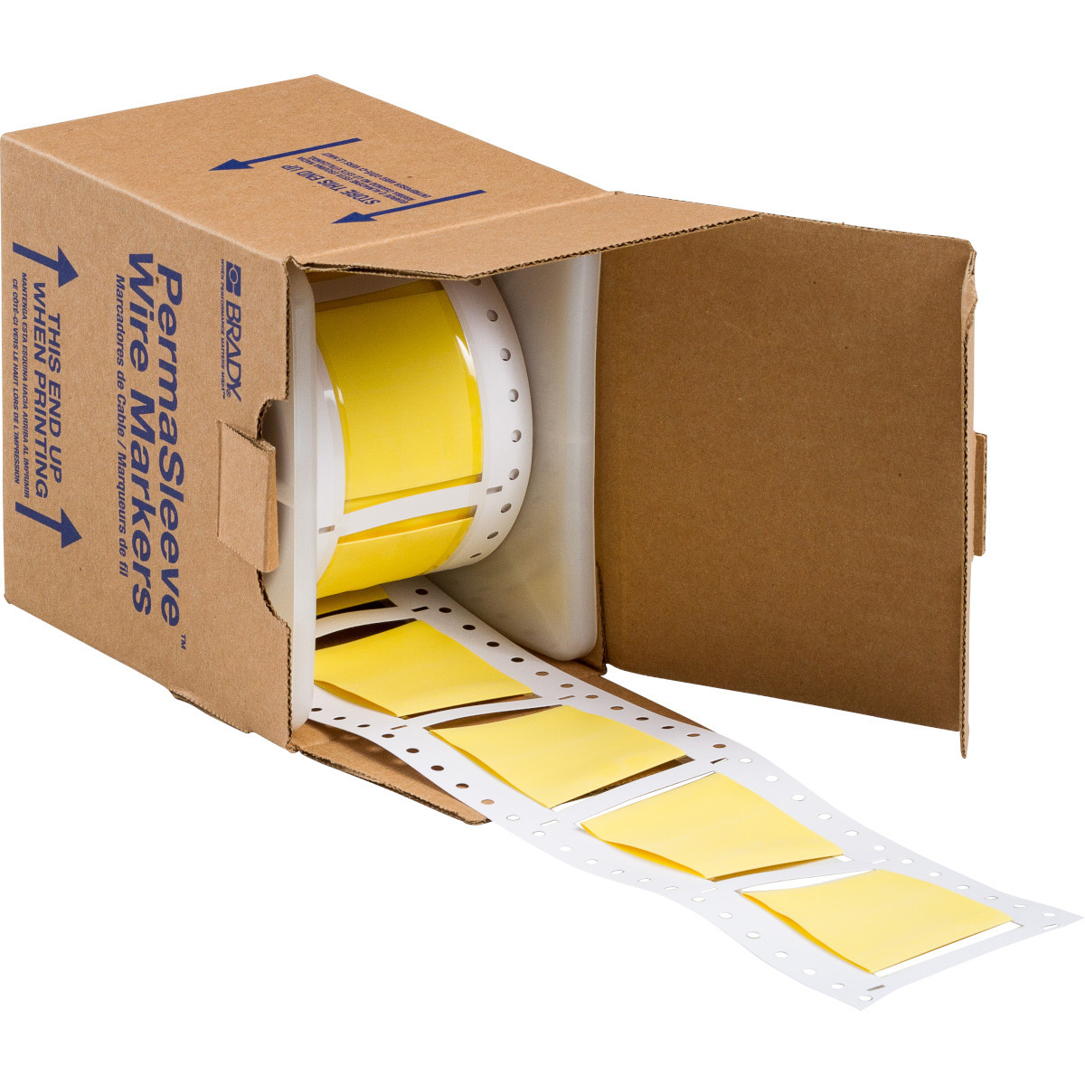 Brady 3" Core PermaSleeve Heatex Polyolefin 1" to 1.9" Diameter Wire Marking Sleeves - HX-2000-2-YL