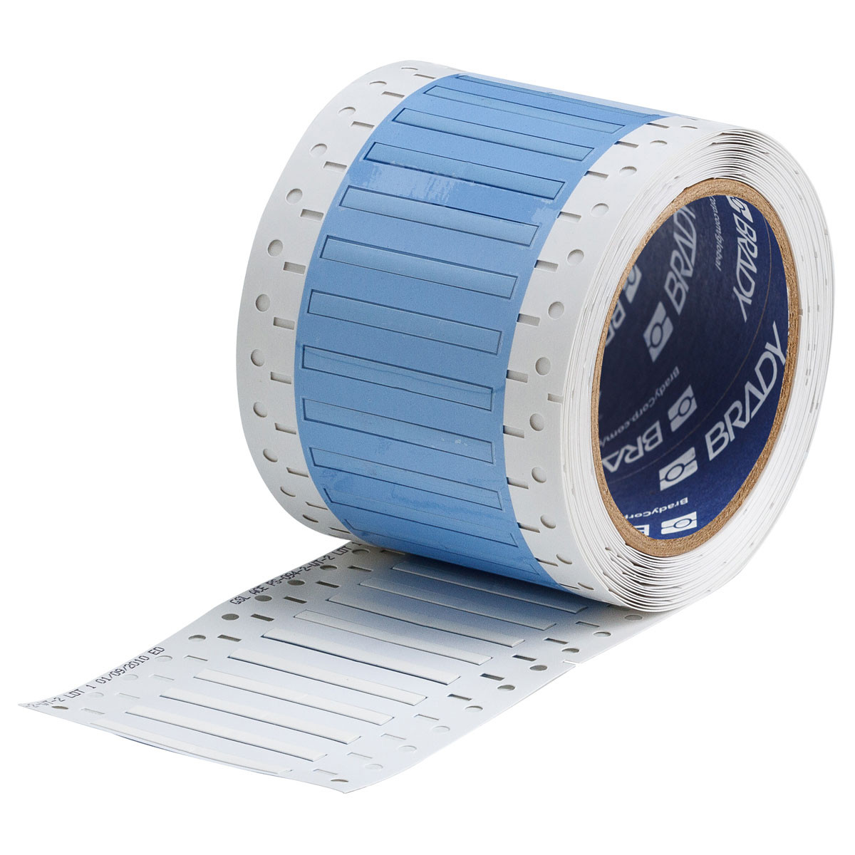 Brady PermaSleeve Heat Shrink Wire and Cable Labels, 1/8" Dia, for 3" Core Printers - 2", White, Single-Sided - PS-125-2-WT