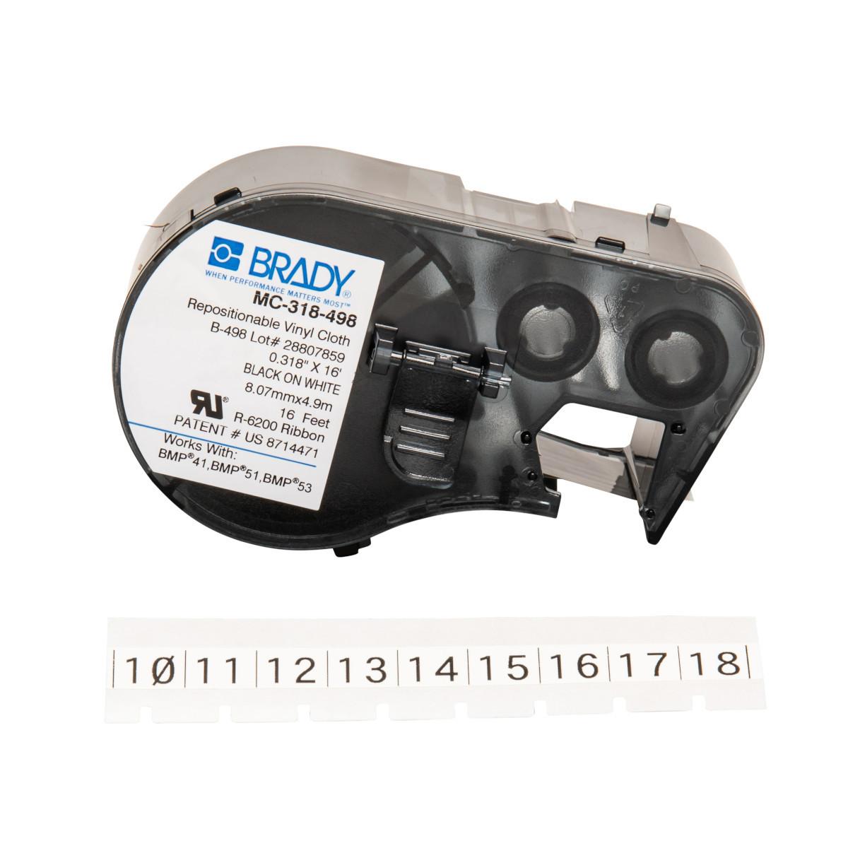 Brady BMP41 BMP51 BMP53 Continuous Repositionable Vinyl Cloth Terminal Block Labels - MC-318-498