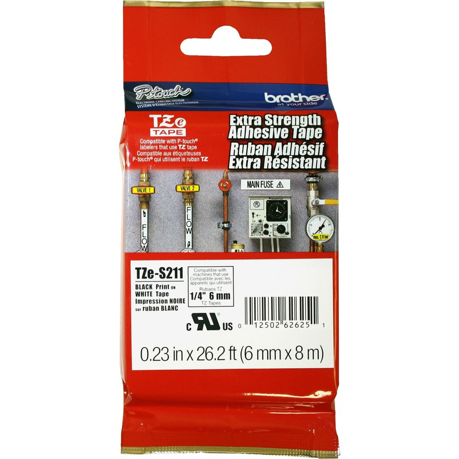 Brother P-touch Industrial TZe Tape Cartridges - 1/2" Width - Permanent Adhesive - Black, Clear - Polyethylene - 1 Each - Temperature Resistant, Chemical Resistant, Abrasion Resistant - TZE-S131