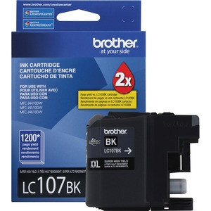 Brother Genuine Innobella LC107BK Super High Yield Black Ink Cartridge - Inkjet - High Yield - 1200 Pages - Black - 1 Each - LC107BK