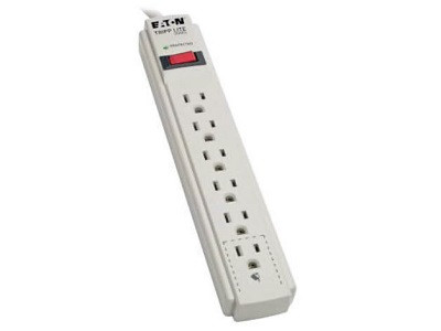 Eaton Tripp Lite Series Protect It 6-outlet Surge Protector, 15 Ft. Cord, 790 Joules, Diagnostic Led, Light Gray Housing - TLP615