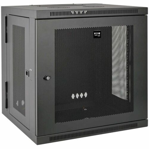 Eaton Tripp Lite Series SmartRack 12U UPS-Depth Wall-Mount Small Rack Enclosure, Hinged Back - For UPS - 12U Rack Height x 19" Rack Width x 24.50" Rack Depth - Wall Mountable - Black - 200 lb Maximum Weight Capacity - 200 lb Static/