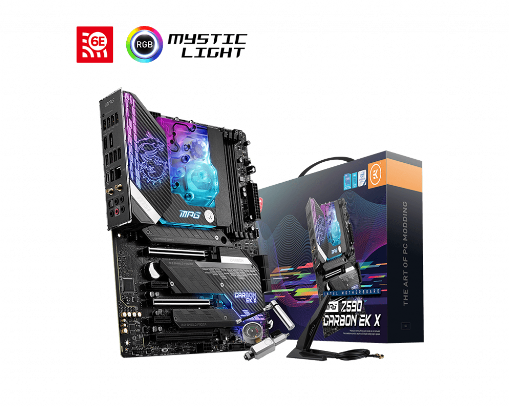 MSI Mpg Z590 Carbon Ek X - Atx, 11Th/10Th Gen Intel Core, Lga 1200 Socket, Sli/Cfx, Ddr4, Pcie 4, M.2 Slots, Usb 3.2 Gen 2, Wi-Fi 6E, Mystic Light Rgb