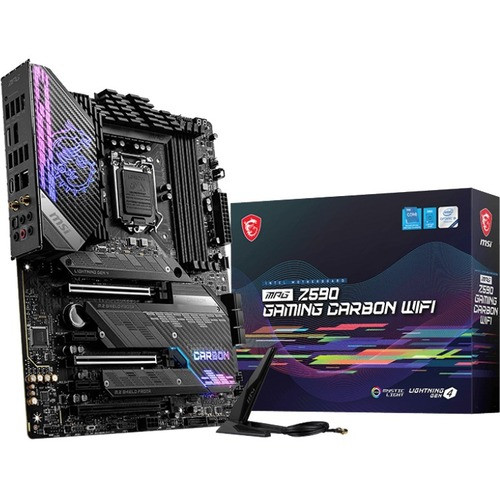 MSI Mpg Z590 Gaming Carbon Wifi - Intel Chipset - Socket Lga-1200 - Intel Optane Memory Ready - Atx - Pentium Gold, Celeron, Core I5, Core I7, Core I9, Core I3 Processor Supported - 128 Gb Ddr4 Sdram - Z590CARBWIFI