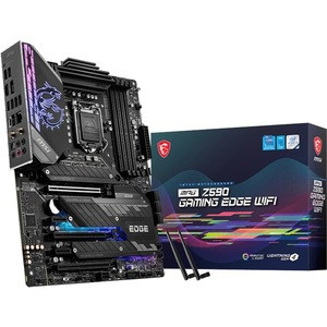MSI Mpg Z590 Gaming Edge Wifi Desktop Motherboard - Intel Chipset - Socket Lga-1200 - Intel Optane Memory Ready - Atx - Pentium Gold, Celeron, Core I5, Core I7, Core I9, Core I3 Processor Supported - 128 Gb Ddr4 Sdram Maximum Ram - Z590EDGEWIFI