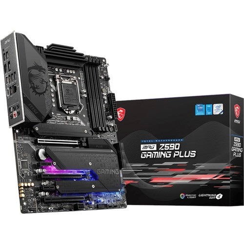 MSI Mpg Z590 Gaming Plus Desktop Motherboard - Intel Chipset - Socket Lga-1200 - Intel Optane Memory Ready - Atx - Pentium Gold, Celeron, Core I5, Core I7, Core I9, Core I3 Processor Supported - 128 Gb Ddr4 Sdram Maximum Ram - Z590GPLUS