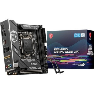 MSI Mpg B560I Gaming Edge Wifi Desktop Motherboard - Intel Chipset - Socket Lga-1200 - Intel Optane Memory Ready - Mini Itx - Core I3, Core I5, Core I7, Core I9, Celeron, Pentium Gold Processor Supported - 128Gb Ddr4 Sdram Maximum Ram - B560IEDWIFI