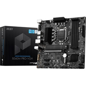 MSI B560M Pro-Vdh Desktop Motherboard - Intel Chipset - Socket Lga-1200 - Intel Optane Memory Ready - Micro Atx - Core I3, Core I5, Core I7, Core I9, Celeron, Pentium Gold Processor Supported - 128 Gb Ddr4 Sdram Maximum Ram - B560MPVDH