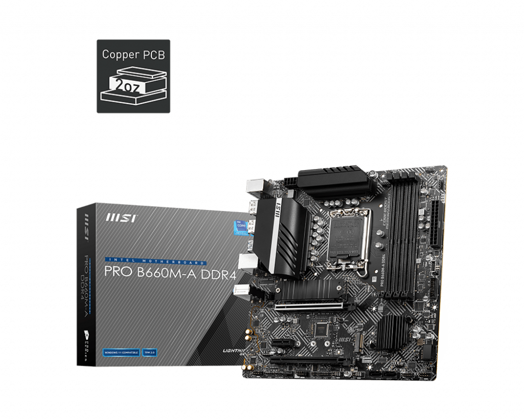 MSI Pro B660M-A Ddr4 Motherboard - M-Atx - Intel 12Th Gen Processors