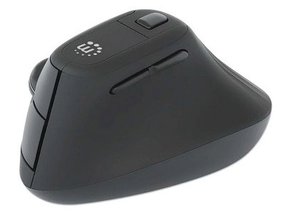 Manhattan Vertical Mouse-ergonomic-right-handed-optical-6 Buttons-wireless-2.4 Ghz-usb Wireless Receiver-black-hanging Box - 190336