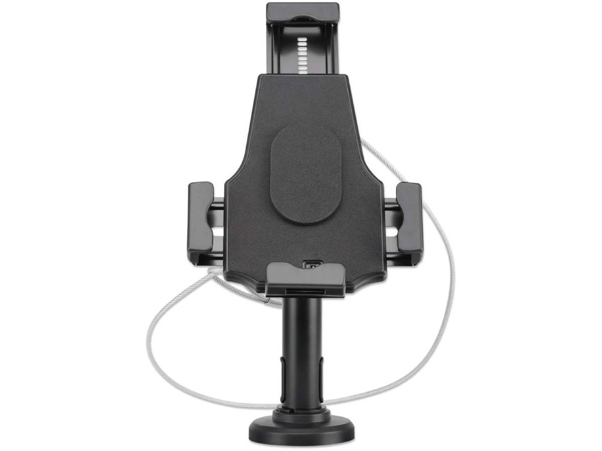 Manhattan Secure Anti-theft Stand For 7.9 To 10.5 Tablets, 360 Rotation, +/-70 Tilt, 330 Swivel, Lock With Two Keys, Black - 462112