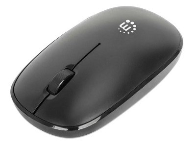 Manhattan Usb-a Nano Receiver, Three Buttons With Scroll Wheel, 1200 Dpi, Ambidextrous, Black, Packaging Type: Retail Hanging Box - 190312
