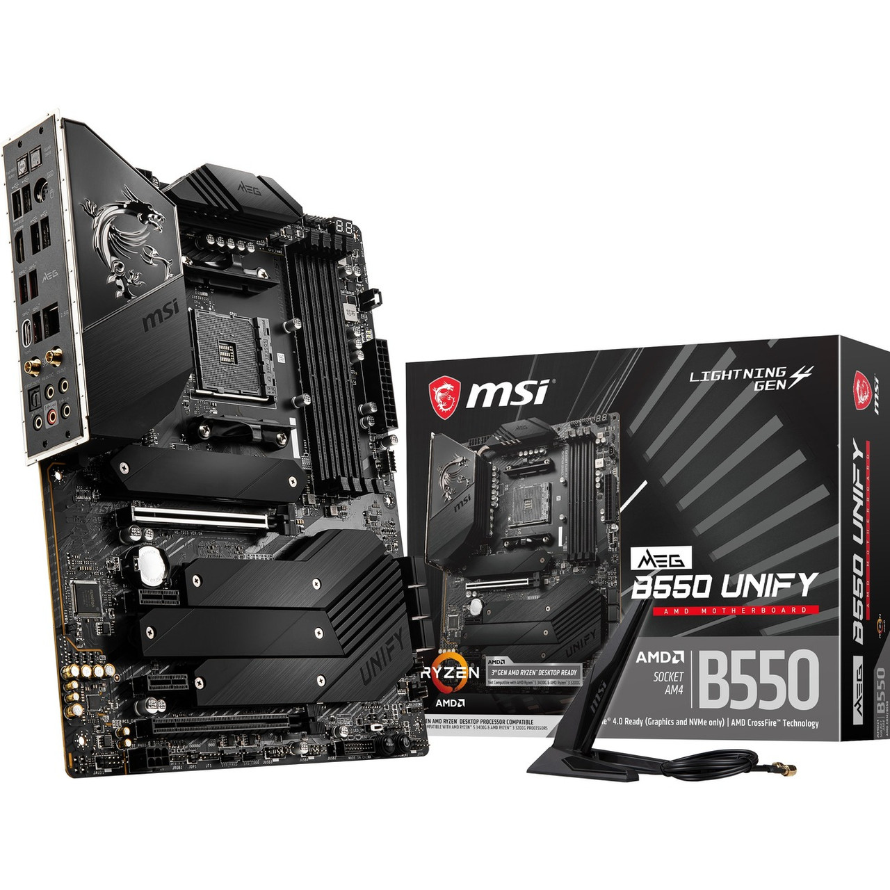 MSI Meg B550 Unify Atx Motherboardsocket Am4 Amd Cpu - 128Gb Ddr4 Sdram Maximum Ram - Dimm, Udimm - 4 X Memory Slots - Ieee 802.11 A/B/G/N/Ac/Ax - Hdmi - 6 X Sata Interfaces - B550UNIFY