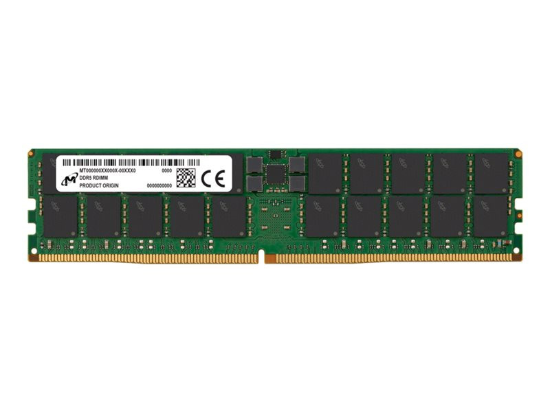 Micron Ddr5 Module 64 Gb - Dimm 288-pin - 6400 Mhz / Pc5-51200 - Cl52 - 1.1 V - Registered - Ecc - Green - MTC40F2046S1RC64BD2R