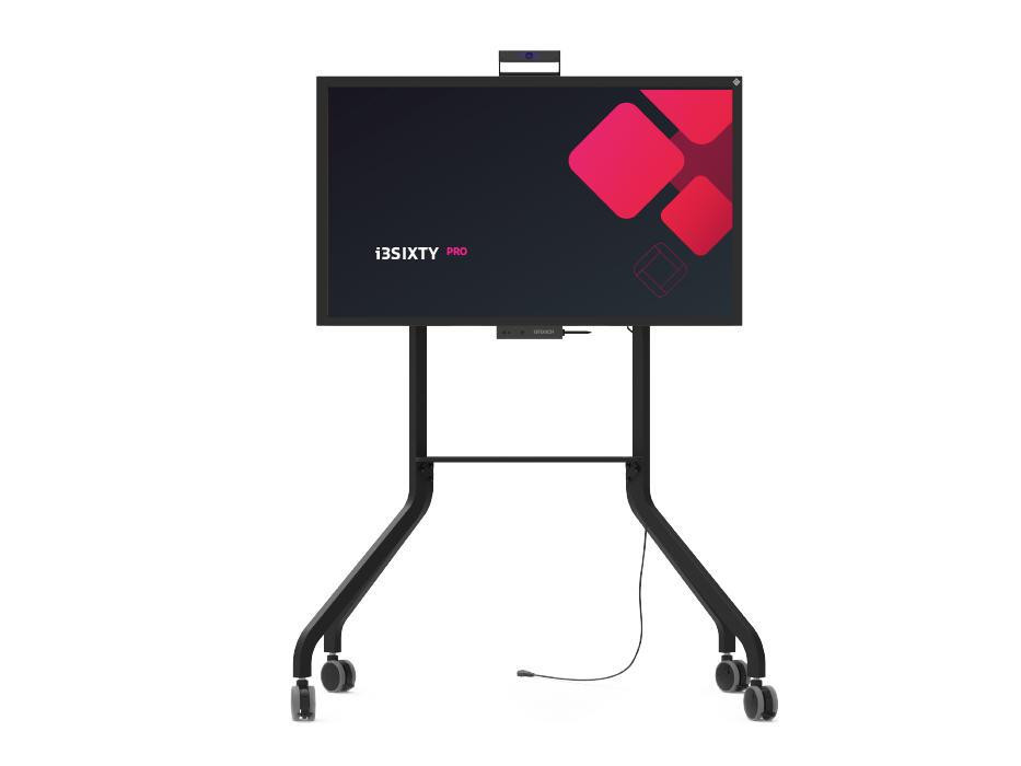 i3 SIXTY Pro Digital Flipchart Display 55 Incl: i3TOUCH PX55r, i3FLOORSTAND white on wheels F65 - CW + rotation, i3CAMERA Pro P1201 & Multi bracket - 10010257