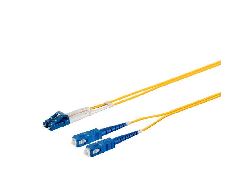 Monoprice Fiber Optic Cable - Male Left Gender - Male Right Gender - Lc Right Connector - Sc Left Connector - Length: 3 Length - Yellow - Single-Mode - Lifetime Warranty - 38471