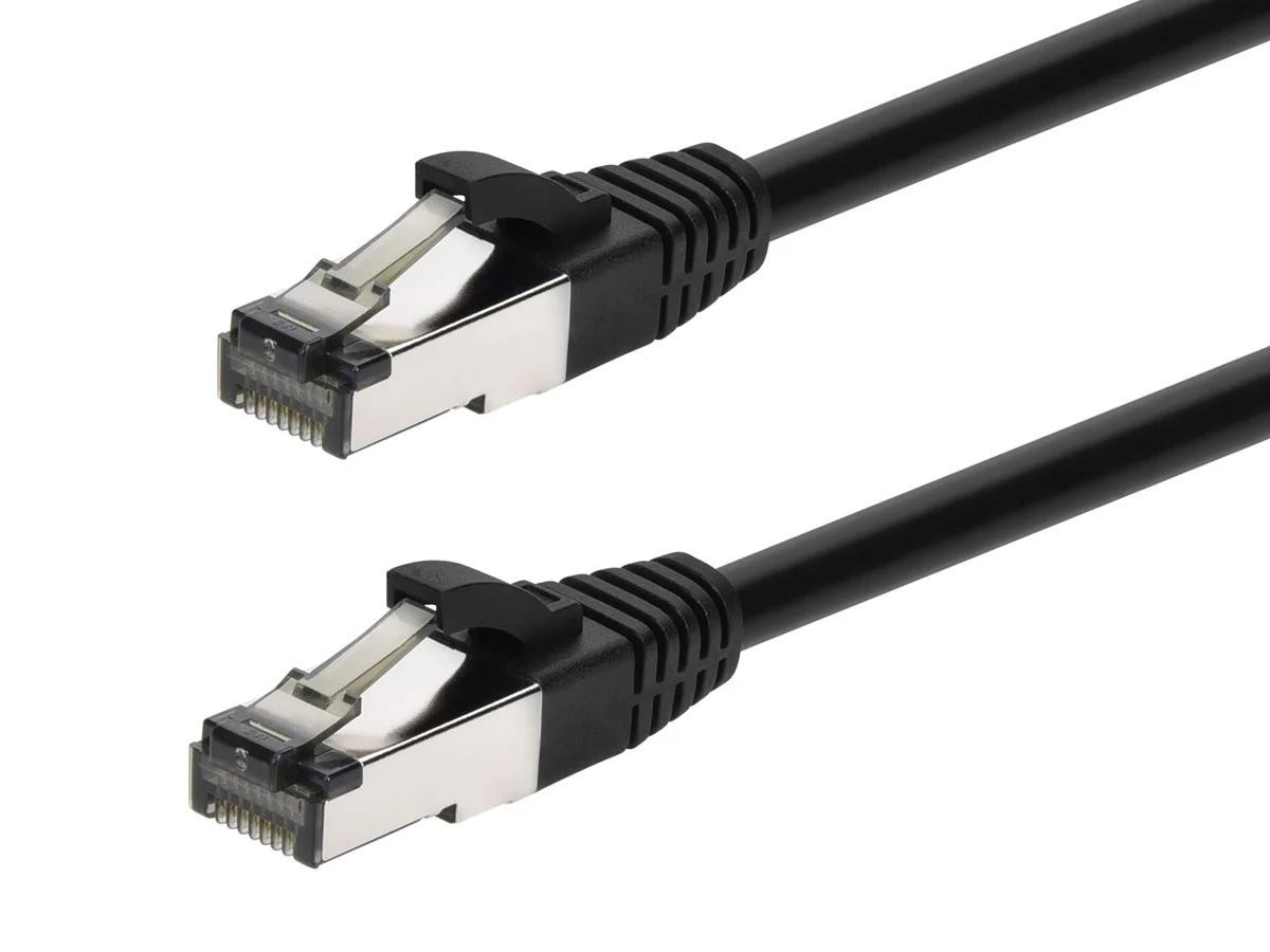 Monoprice Patch Cable - Shielded Foiled Twisted Pair (Sftp) - Male Left Gender - Male Right Gender - Rj45 Right Connector - Rj45 Left Connector - 7Feet Length - Black - 28 American Wire Gauge (Awg) - Cat8 Performance Level - Lifetime Warranty - 45444