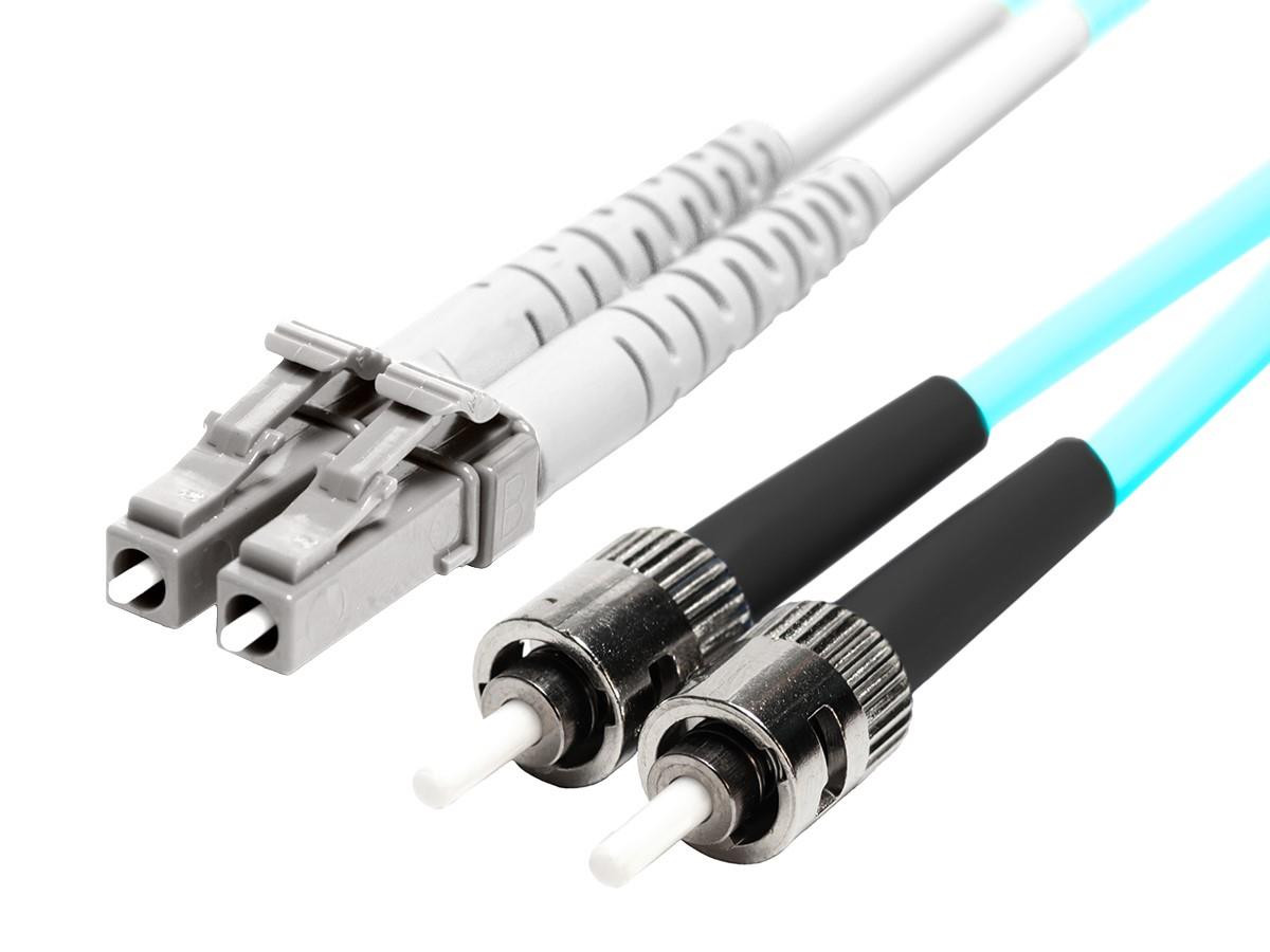 Monoprice Patch Cable - St/Upc Multi-Mode (M) To Sc/Upc Multi-Mode (M) - 8 M - 0.1 In - Fiber Optic - Duplex - 50 / 125 Micron - Om4 - Ofnr - Aqua - 45925