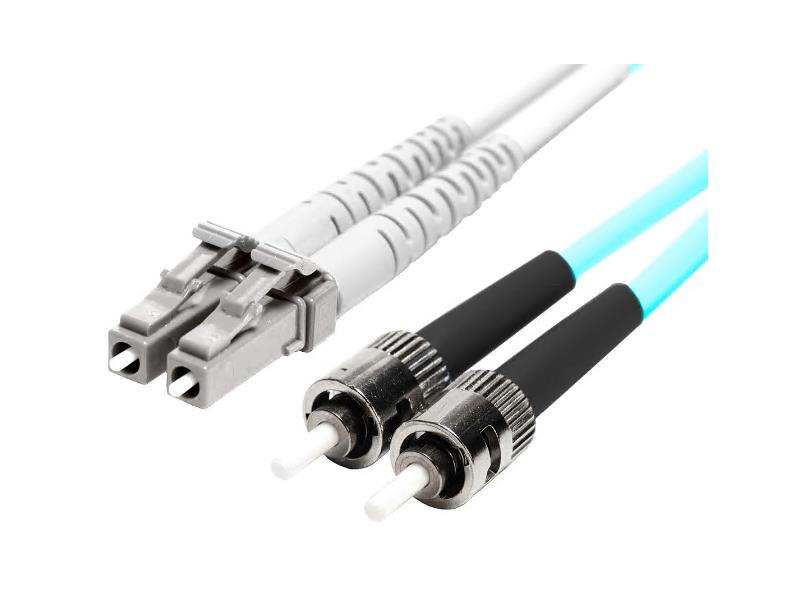 Monoprice Fiber Optic Cable - Male Left Gender - Male Right Gender - Lc Right Connector - St Left Connector - 9M Length - Aqua - Ofnr - Multi-Mode - Lifetime Warranty - 45985