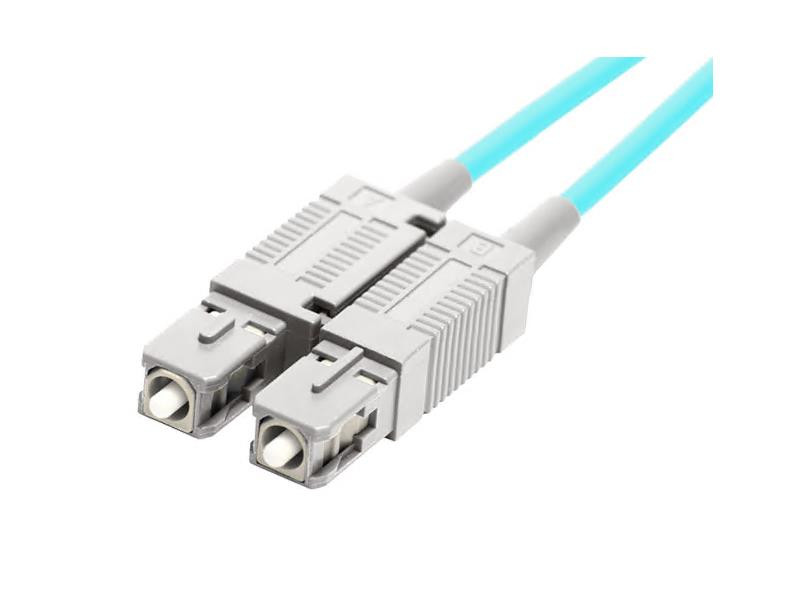 Monoprice Fiber Optic Cable - Male Left Gender - Male Right Gender - Sc Right Connector - St Left Connector - Length: 7 Length - Aqua - Multi-Mode - Lifetime Warranty - 46001