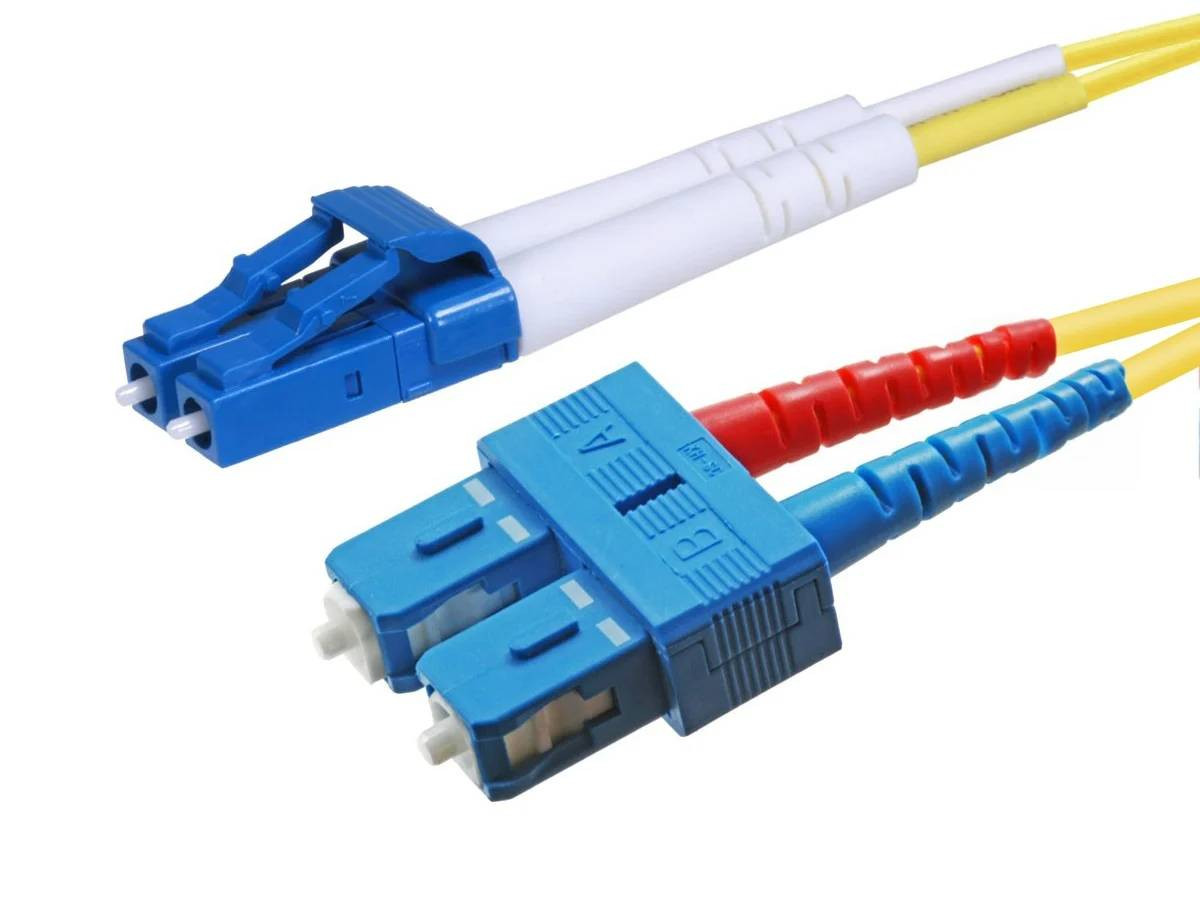 Monoprice Single-Mode Fiber Optic Cable - Lc-Sc Ul 3Mm 9/125 Ofnr Duplex Yellow 10M - 46047