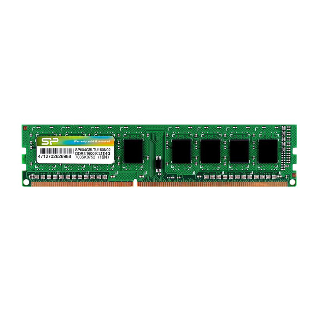 Silicon Power DDR3 UDIMM Memory Module, 8GB, DDR3-1066, CL7, 1.5V, 512Mx8 16Chips - SP008GBLTU106N02