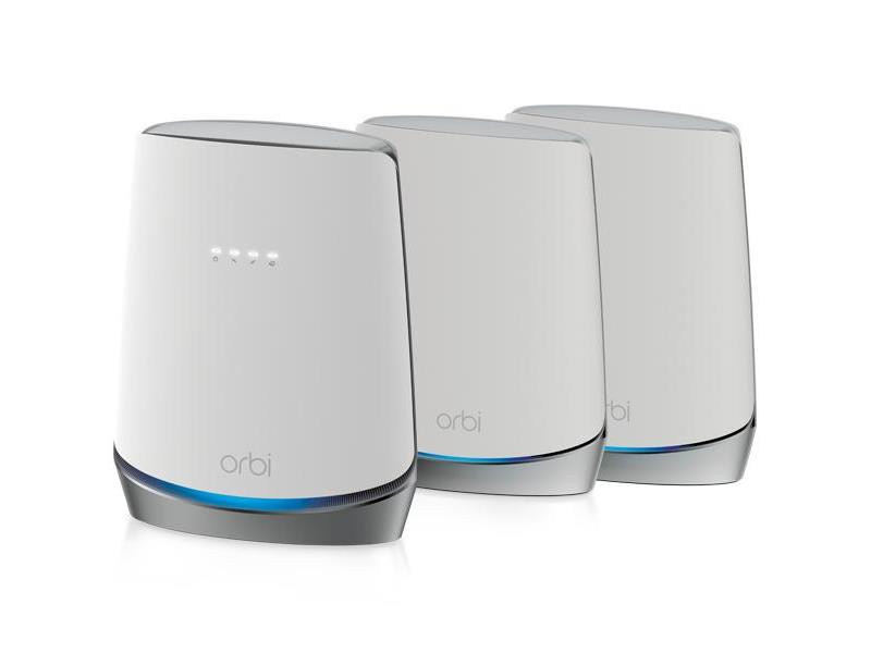 Netgear Orbi Wifi 6 D3.1 Cable Modem Bndl, Orbi Cable Modem Router: (4) 10/100/1000mbps Gigabit Ethernet Lan Ports, One (1) Cable/coaxial Port. Orbi Satellite: Two (2) 10/100/1000mbps Gigabit Ethernet Lan Ports - CBK753-100NAS