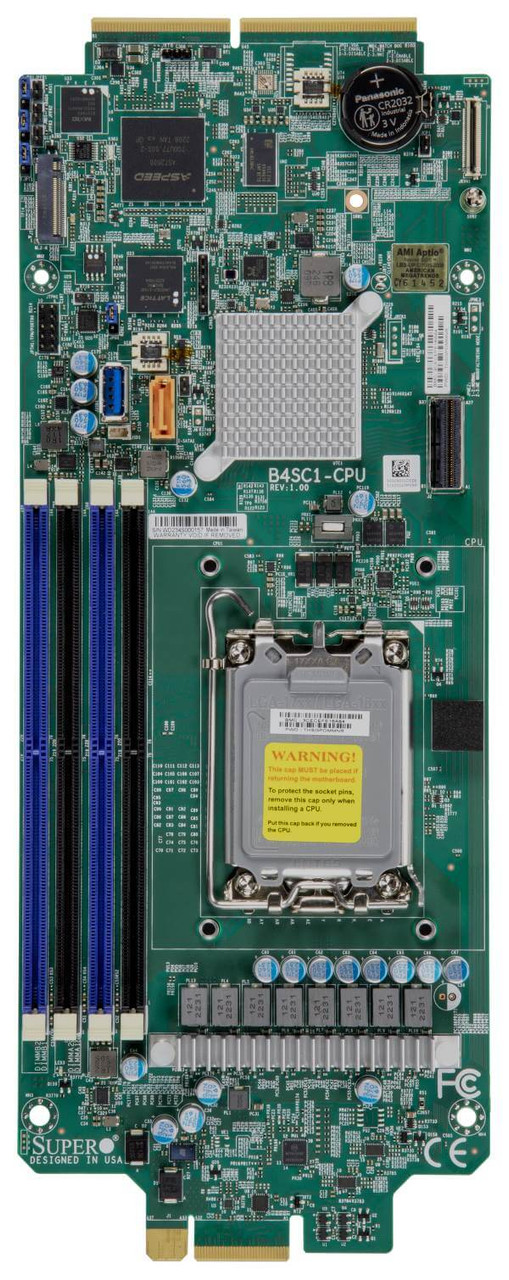 Supermicro B4SC1-CPU Motherboard (For SuperServer Only) - Intel Xeon 6300-series/E-2400 Series Processors, Single Socket LGA-1700 (Socket V0) supported, CPU TDP supports Up to 95W TDP