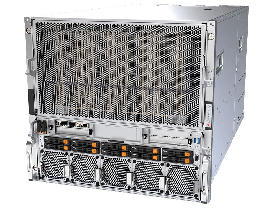 Supermicro GPU SuperServer DP Intel 10U System with NVIDIA HGX B200 8-GPU and Rear I/O - SYS-A21GE-NBRT