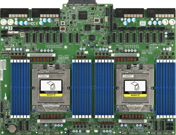 Supermicro H14DSG-O-CPU Motherboard (For A+ Server Only) - AMD EPYC 9005 series Processors - Support up to DDR5 24 DIMM slots (1DPC)