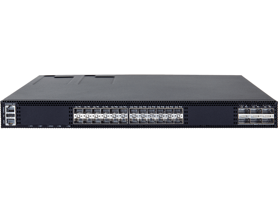 Edgecore L2+/Lite L3 10G Ethernet Switch - 24/48 10GbE SFP+ ports - 6 100GbE uplinks - ECS5550-30X