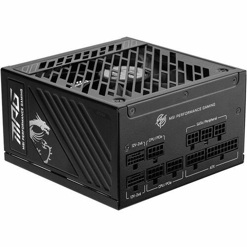 MSI MPG 1000W Power Supply - Internal - 120 V AC, 230 V AC Input - 5 V DC, 3.3 V DC, 12 V DC, -12 V DC, 5 V SB Output - 1000 W - Active PFC - 1 +12V Rails - 1 Fan(s) - NVIDIA SLI Supported - 90% Efficiency - MPGA1000GSPCIE5