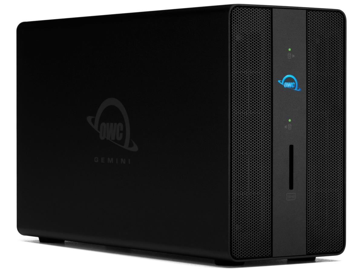 OWC Gemini - Hard drive array - 4 TB - 2 bays (SATA 6Gb/s / U.2) - SSD 2 TB x 2 -  Thunderbolt 3 (external) - OWCTB3GM000S04