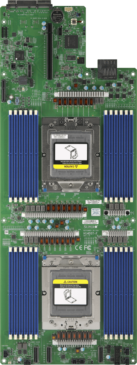 Supermicro H14DST-F Motherboard - AMD EPYC 9005 series Processors - Up to 24 DIMMs supporting up to 9TB DDR5-6000 in 1DPCQ